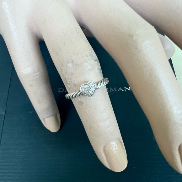 🔴Authentic DAVID YURMAN Diamond Sterling Silver heart Ring🔴 - Picture 2 of 6